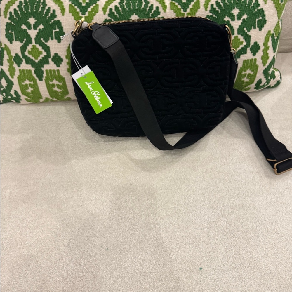 Sam Edelman Black Embossed Crossbody Bag